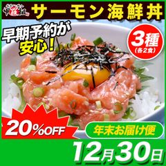 【12月30日お届け】解凍するだけ🎵 三種のサーモン海鮮丼セット ６食入（3種×各2食）イクラ いくら サーモン 簡単調理 お手軽【甲羅組】