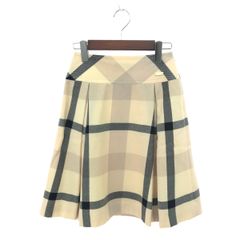 BLUE LABEL CRESTBRIDGE ブルーレーベルクレストブリッジ ボックスプリーツスカート サイズ:34 チェック    ベージュ レディース / 241019002959