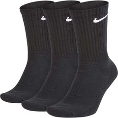 ナイキ NIKE 3P エブリデイ クッション クルー ソックス ソックス 19SU (SX7664)、(010)ブラック