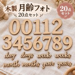 月齢フォト 木製 マンスリーカード 20点 月齢カード ニューボーンフォト レターバナー 成長記録