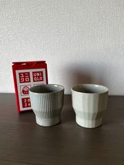 신품・ 비매품 ユニクロ UNIQLO 2026年 新年祭ノベルティ 波佐見焼 湯呑み 2개 세트