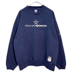 Reebok / リーボック Vネック スウェット NFL ダラス・カウボーイズ プロチーム アメフト ネイビー (メンズ L) 中古 古着 Z1599