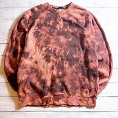 【希少デザイン】JOE BOXER SWEATSHIRT ジョーボクサー ブラウン レッド ブラック タイダイ柄 ムラ染め スウェット トレーナー 古着 #260104