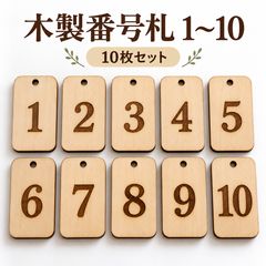番号札 木製 1～10 10枚 受付 ロッカー 下足札 鍵管理