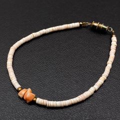 サンゴ シェル ブレスレット コーラル 珊瑚 貝 オシャレ ユニセックス★MCOB-33