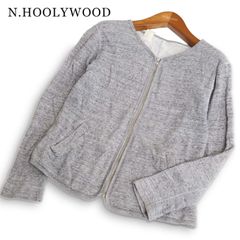 N.HOOLYWOOD ミスターハリウッド 通年【49Pieces FULL ZIP CARDIGAN】 スウェット フルジップ カーディガン Sz.48 メンズ 灰