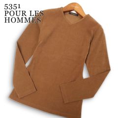 5351 POUR LES HOMMES 5351プールオム 秋冬★ 長袖 Vネック スリム カットソー ロンTシャツ 日本製 Sz.S位 メンズ