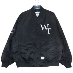 美品 WTAPS ダブルタップス 23AW TEAM/JACKET/NYLON.TWILL.LEAGUE 232TQDT-JKM05 チーム ジャケット ナイロン ツイル リーグ ブラック アウター サイズ02(M) Octz