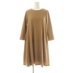 デミルクス ビームス Demi-Luxe BEAMS ワンピース 膝丈 ウール 七分袖 八分袖 36 キャメル /ES ■OS