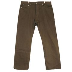 美品 MOMOTARO JEANS モモタロウ ジーンズ BOTANICAL DYED - MOSS STRAIGHT BUTTON FLY JEANS ストレート ジーンズ カーキ パンツ ボトムス 桃太郎ジーンズ サイズW38 Octz