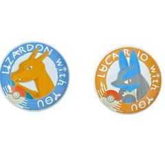 【ポケモンセンター POKMON with YOU 缶バッジ リザードン ルカリオ 2点】