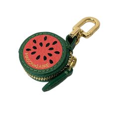 MAISON DE SABRE(メゾンドサブレ) キーホルダー(チャーム)美品 - グリーン×レッド×黒 スイカ レザー