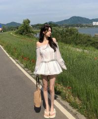 wannabemuse シースルー オフショルダー ブラウス + インナー チューブトップ