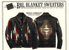 RRL(ダブルアールエル) ナバホ パータン ショールカラー カーディガン L