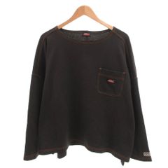 ディッキーズ Dickies ロンT Tシャツ カットソー L チャコールグレー ラウンドネック 胸ポケット 長袖 ステッチ /NL ■ECF008