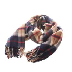 マッキントッシュフィロソフィー MACKINTOSH PHILOSOPHY チェック大判ストール チェック柄 フリンジ ベージュ 紺 ネイビー 赤 レッド /MI ■OS
