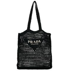 PRADA(プラダ) トートバッグ クロシェ トートバッグ 1BG393 黒 革タグ