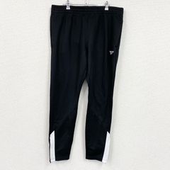 Reebok　リーボック　トラックパンツ/ジャージパンツ　刺繍ロゴ　黒　ブラック　2XOサイズ　古着　ボトムス メンズ コットン ポリエステル【値引き交渉OK！】