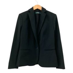 良品 LAUREN Ralph Lauren ローレンラルフローレン 1B テーラード ジャケット ブレザー 総裏 サイズ00 黒 ブラック レディース 古着 中古 USED