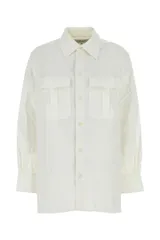 【新品・最安値】MARINE SERRE マリーンセル UPCYCLED HOUSEHOLD LINEN TWIN POCKET SHIRT OFFWHITE 正規品 シャツ USI022AUWOV0045 WH20