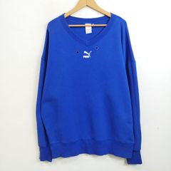 PUMA ADER ERROR プーマ アーダーエラー コラボ スウェット トレーナー スポーツ トレーニング ハトメ Vネック ブルー系 M J36