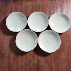 【5枚セット】美濃焼 前畑陶器 庫山窯 淡緑色 梅型小皿
