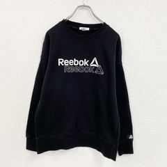 Reebok　リーボック　スウェット/トレーナー　デカロゴ　黒　ブラック 古着　トップス ユニセックス【値引き交渉OK！】