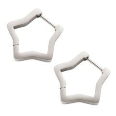 【シルバー×ピアス】[Cream dot. クリームドット公式] ピアス レディース   金属アレルギー対応 つけっぱなし ステンレス フープ ワンタッチ キャッチレス 星 アストロ スター フレーム メタル 艶  