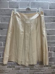 A【A24-02】△Courreges サイズ38 プリーツスカート　クリームイエロー