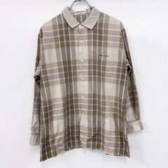 PIERRE BALMANI　ピエールバルマン　長袖シャツ　チェック柄　総柄　ベージュ　古着　トップス メンズ【値引き交渉OK！】