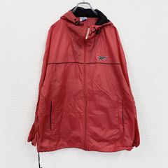 Reebok　リーボック　フルジップナイロンジャケット　赤　レッド　Lサイズ　古着　アウター メンズ【値引き交渉OK！】
