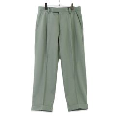 WACKO MARIA × DORMEUIL ワコマリア PLEATED TROUSERS TYPE-1 24SS-WMP-TR04 スラックス ウール トラウザーズ グリーン M  99002035