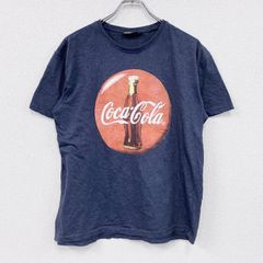 CocaCola　コカ・コーラ　半袖プリントTシャツ　紺　ネイビー　Lサイズ　古着　カットソー トップス メンズ【値引き交渉OK！】