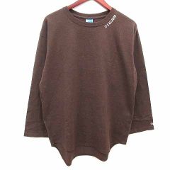 オーシャンパシフィック OCEAN PACIFIC Sunwear Tシャツ カットソー クルーネック ロゴプリント 長袖 L 茶 ブラウン /YK