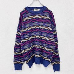 90s～　MONDO di Marco　ニットセーター　ユーロ　総柄　ヴィンテージ　マルチカラー　Mサイズ　古着　トップス メンズ【値引き交渉OK！】