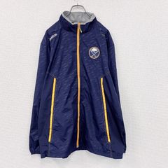 Reebok　リーボック　バッファローセイバーズ　ウインドブレーカー　フルジップジャケット　紺　ネイビー　Lサイズ　古着　アウター メンズ ポリエステル【値引き交渉OK！】