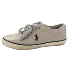 ポロ ラルフローレン POLO RALPH LAUREN スニーカー シューズ ローカット ポニー刺繍 ロゴ キャンバス 8 グレー /FF ■GY18