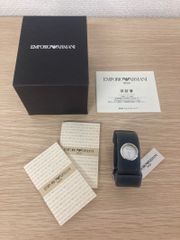 ●【不動品】EMPORIO ARMANI エンポリオアルマーニ 腕時計 AR1001 ホワイト文字盤 グレー ラバーベルト 箱・冊子付き【時計1】【3】