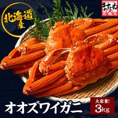 大容量3kg カニ 蟹 かに オオズワイガニ3kg/4尾入り 姿 蟹味噌 ずわい蟹 かにみそ まるごと かに味噌 ボイル お歳暮 ギフト