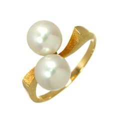 タサキ TASAKI 13号 リング アコヤ真珠 7.4mm K18 PG 750 パール 指輪 Akoya Pearl Ring 90337026