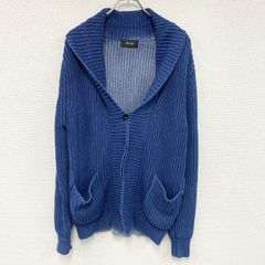 Blue Work　TOMORROWLAND　ブルーワーク　トゥモローランド　ニットカーディガン　レタードカーディガン　ブルー　青色　古着