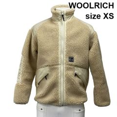 ■ ウールリッチ WOOLRICH フリースジャケット ボアブルゾン 長袖 テラパイル スタンドカラー 異素材切替 アイボリー XS メンズ S6M018