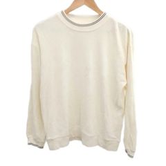 グリーンレーベルリラクシング ユナイテッドアローズ green label relaxing トレーナー S 白 ホワイト 無地 ラウンドネック 長袖 /RN ■GY06