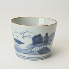 古伊万里 染付山水文 そば猪口 蕎麦猪口 古道具 骨董 ぐい呑み - メルカリ