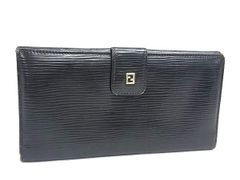 FENDI フェンディ ヴィンテージ ズッカ レザー 二つ折り 長財布 ウォレット メンズ ブラック系 DQ4980
