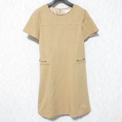 KUMIKYOKU 組曲 ビット付き ショートスリーブ ワンピース OPWXLA0202 サイズ3 ベージュ レディース 春 夏 秋 冬 中古 古着 USED 美品