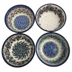セラミカ・アルティスティチナ Ceramika Artystyczna ポーランド陶器 12cm　ボウル 4個セット ハンドメイド  良品 ユニセックス  【中古】