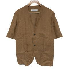 25SS GALERIE VIE ギャルリーヴィー トゥモローランド リブコンビフレンチリネン ハーフスリーブジャケット サイズF ベージュ レディース 春 夏 秋 冬 中古 古着 USED 美品