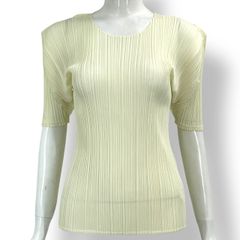 新品同様 ISSEY MIYAKE イッセイミヤケ PLEATS PLEASE プリーツプリーズ カットソー サイズ3 アイボリー
