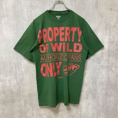 Reebok　リーボック　半袖プリントTシャツ　クルーネック　スポーティー　レトロデザイン　緑　グリーン　Mサイズ　古着　カットソー トップス メンズ【値引き交渉OK！】